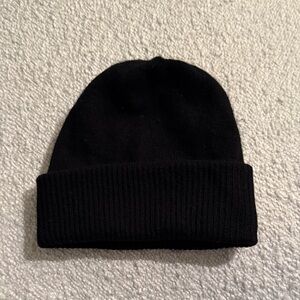 Black Cashmere Knit Beanie